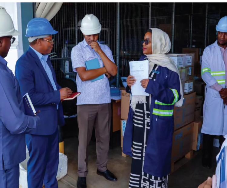 Representative of the members of the Board of Trustees of the Medical Depot (MSD), Dr. Alex Magesa Listening to the Message from MSD Mbeya Regional Employees