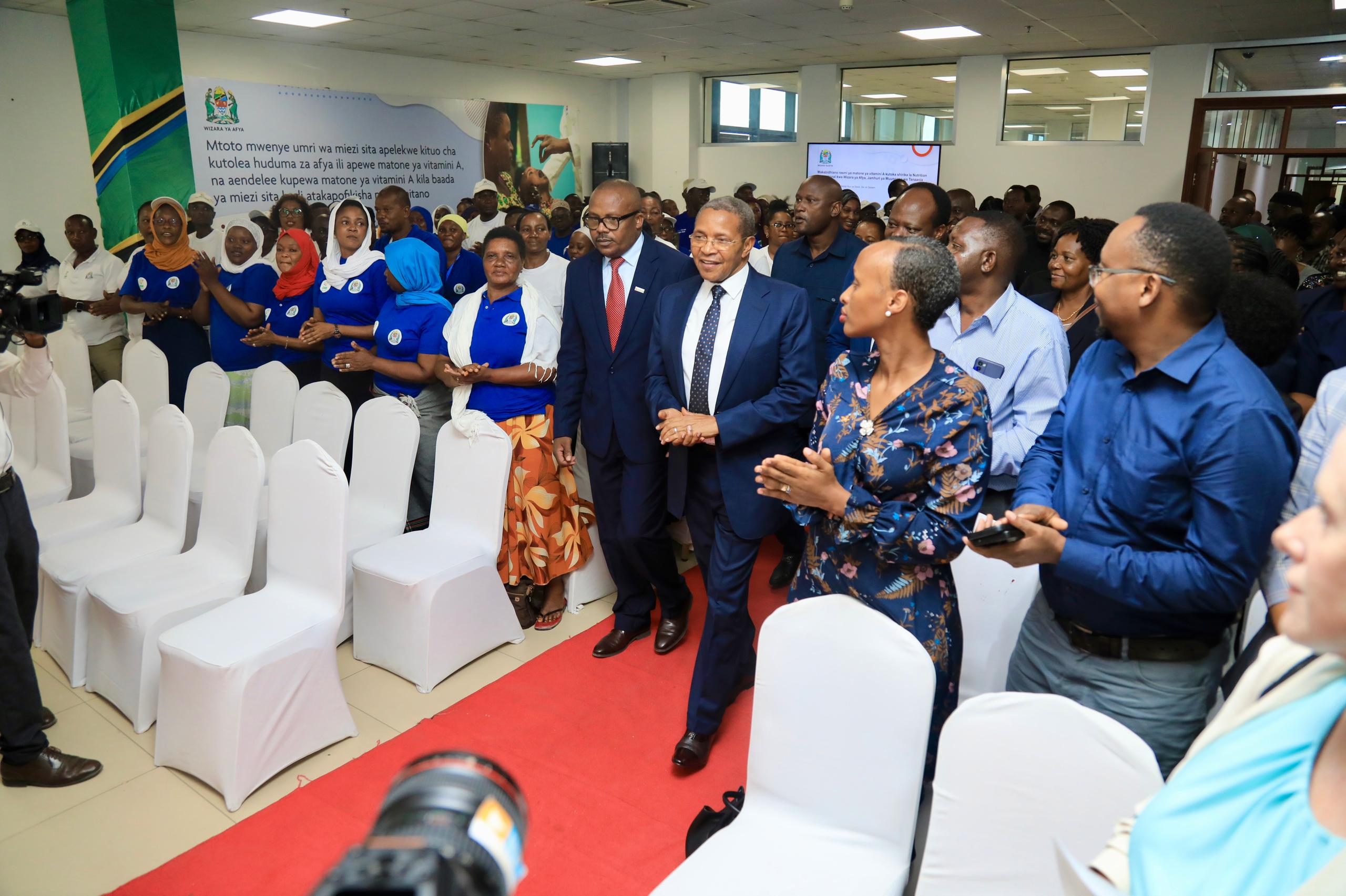 Retired Fourth Term President Dr. Jakaya Mrisho Kikwete Entering the Hall During the Handover Ceremony of Vitamin A Tablets at MSD KEKO Headquarters