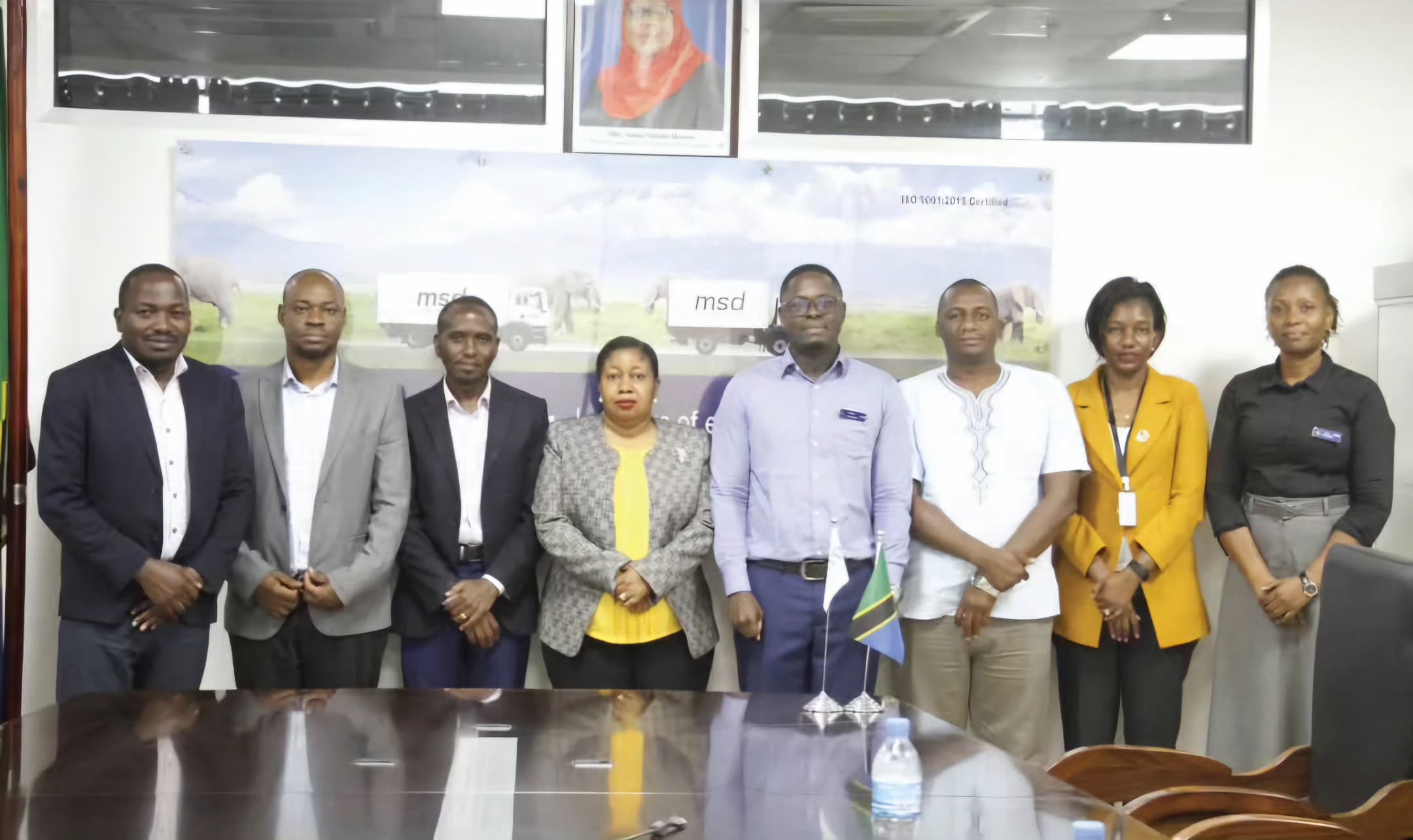 Message from the Medical Depot (MSD) in a Group Photo Message from the University of Dodoma (UDOM)