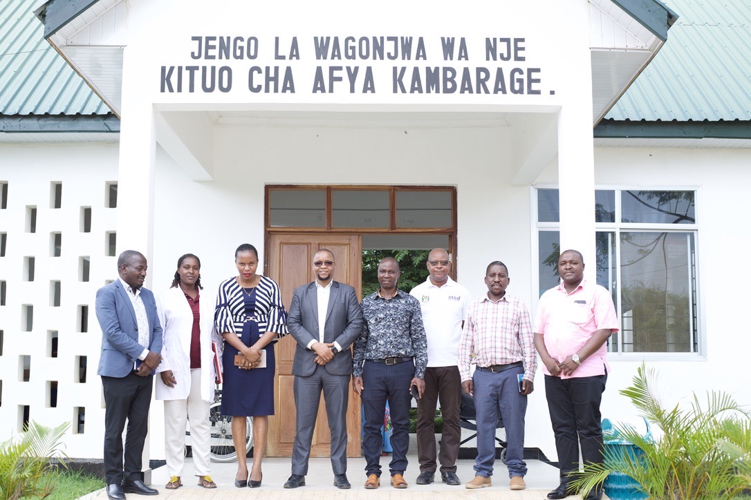 MSD Board of Trustees Member Mr. Ally Seleman in a Group Photo with Shinyanga Municipal Council Chief Medical Officer Dr. Elisha Robert Ndaki and Other Executives