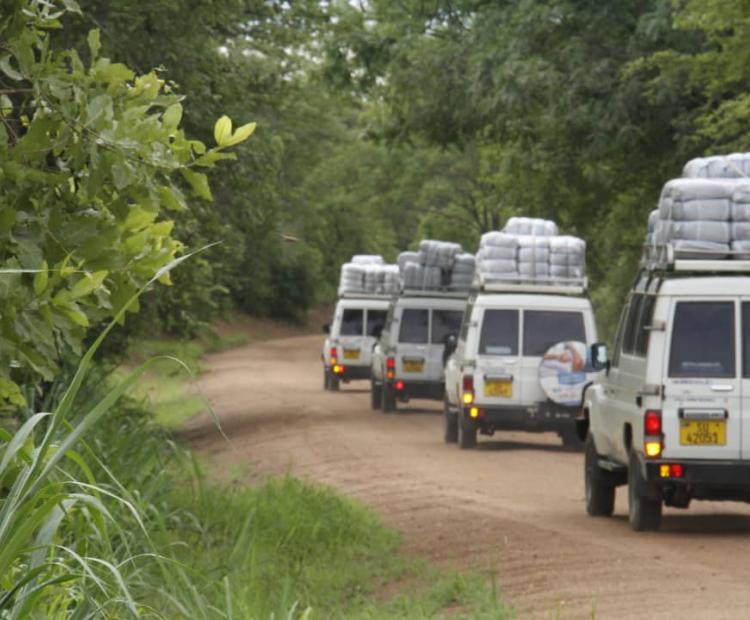 MSD Vehicles on Their Mission to Distribute Health Products in the Country.