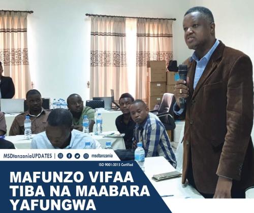 Acting Director of Supply and Operations of MSD Mr. William Singano, Speaking to Medical Equipment and Bar Specialists in the Country, During the Closing of Training, in Morogoro Region