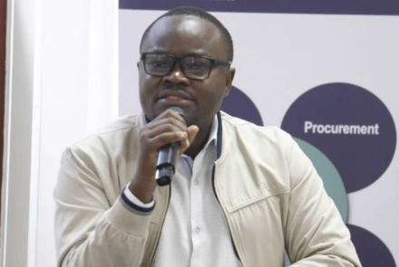 Manyara Regional Chief Medical Officer Dr. Andrew Method Speaking to Health Sector Executives, During a Stakeholder Meeting Between MSD and Its Stakeholders